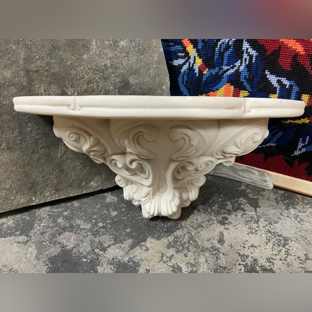 Hand Cast Plaster Filigree Floating Shelf - Picture 8 of 11